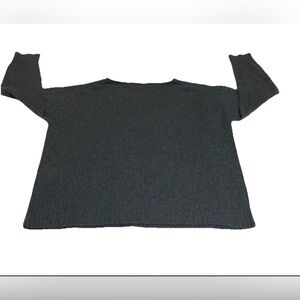 Nili Lotan Women’s Boyfriend Cashmere Crew Neck Grey Charcoal  Sweater M